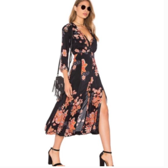 Free People Dresses & Skirts - Free People Miranda Floral Midi Dress size 2